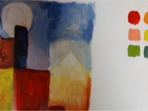 pintura de una ciudad