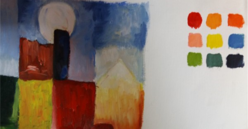 pintura de una ciudad